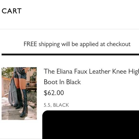 Black knee leather boota new 5.5 - Picture 2 of 2